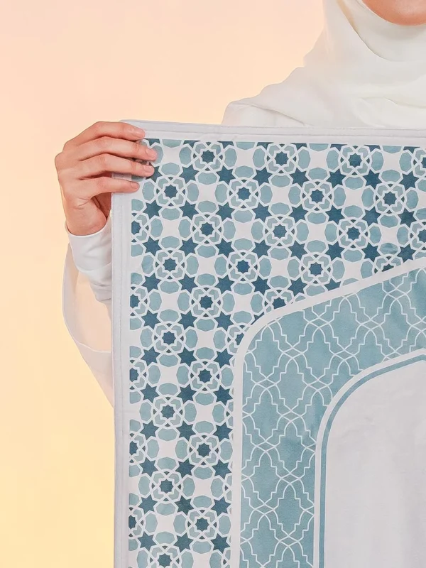 Teal Islamic Prayer Mat